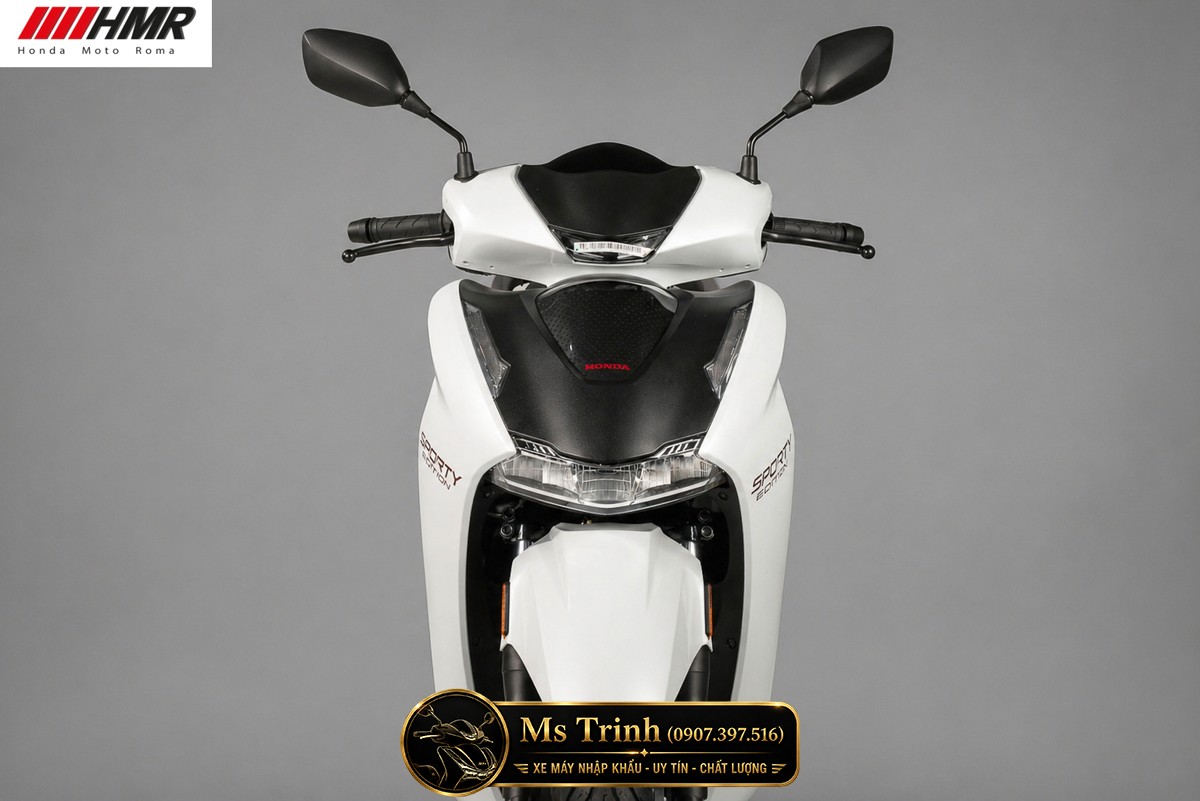 Honda SH350i nhập Ý 2026 tại Vĩnh Long - SH350i Sporty Trắng Nhám, Xám Bóng Đẳng Cấp Chuẩn Ý